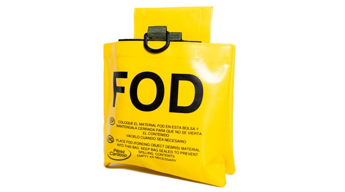 Bolsa FOD especial aeronáutica de color amarillo y cierre mediante velcro