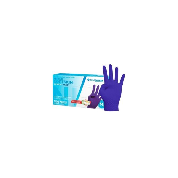 Guante nitrilo SOFT SKIN azul sin polvo