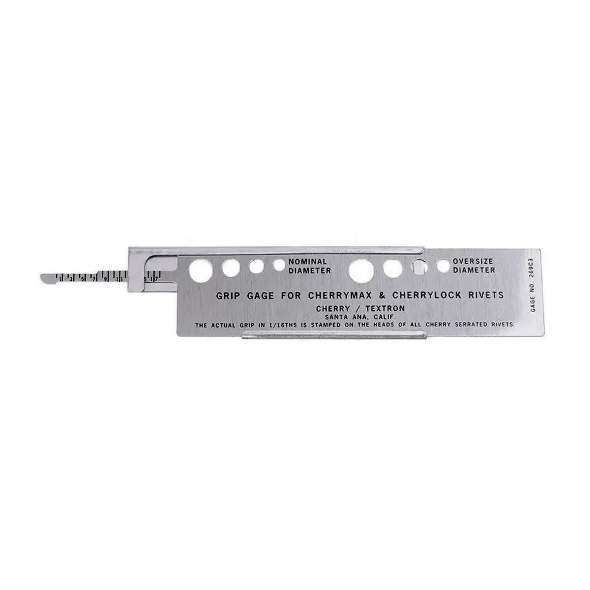 Medidor Cherry 269C3 para comprobación de grip en remaches CherryMax con corredera deslizante