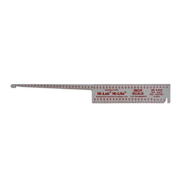 Guioneras Hi-Lok y medidores Cherry Grip Scale para selección de longitud de fijaciones aeronáuticas