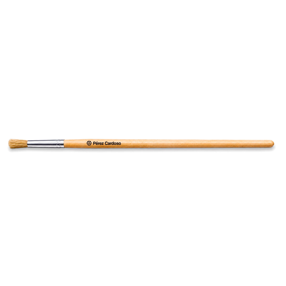 Pincel natural redondo Pérez Cardoso® con cerda natural y mango de abedul barnizado para pintura y repaso