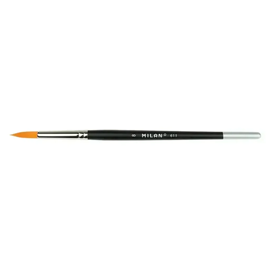 Pincel Premium Sintético Redondo MILAN 611 con mango corto y pelo sintético para acuarela y técnicas al agua